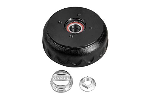 UNITRAILER Frein Tambour Knott 200x50 4x100 – Tambour de Frein pour Remorque avec Roulement Compact, Écrou et Cache-Moyeu Inclus – Pièce d’Origine Knott