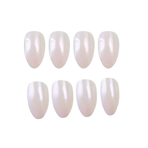 Belicey Pink Press On French Nails Medium Coffin Fake Nails Glossy Wedding Party Full Cover Acrylic Ballerina Arts False Nails Tips For Women & Teen Girls 24Pcs (Pearl Pink) #TOP1