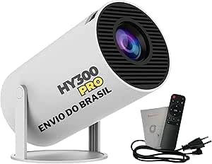 Mini Projetor Portátil HY300 PRO 5G WIFI 6 Android 11, 4K 1080P F...