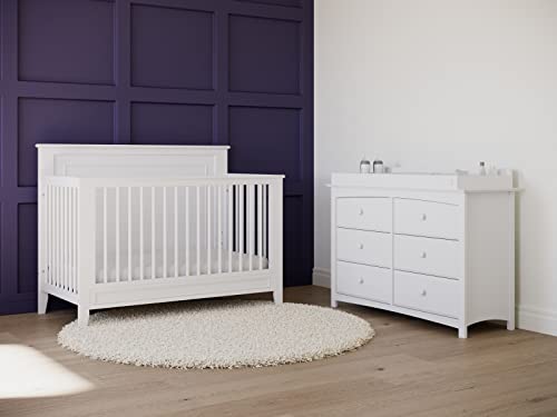 Storkcraft 04523-201 Solstice 5-In-1 Convertible Crib (White) – Greenguard Gold Certified, Converts To Toddler Bed And Full-Size Bed thumb #2