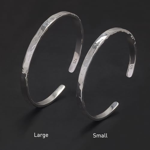 Pulsera minimalista de plata esterlina 925 martillada 4mm miniatura 3