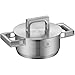 Produktbild WMF Ultimate Cool Kochtopf klein 16 cm, Edelstahldeckel, Bratentopf Induktion 1,4l, Cromargan Edelstahl matt, wärmereduzierende Griffe, Induktions Topf mit Innenskalierung, spülmaschinengeeignet