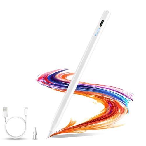 Image of Universal Stylus Pen for Touchscreens, Rechargeable Fine Tip Digital Pen for Writing, Drawing & Note-Taking, Works with Compatible ipad & Android and iOS Devices (White)