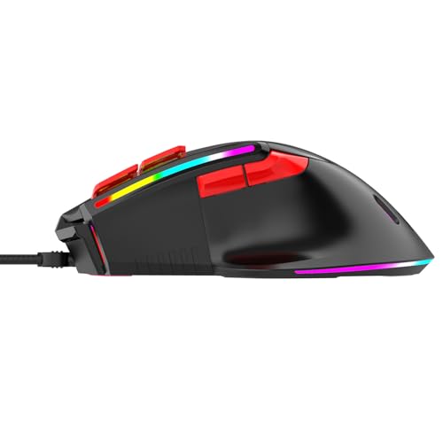 Souris de jeu RVB 6400 DPI réglable avec 9 boutons programmables - 6