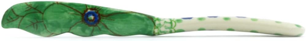 Polish Pottery 7?-inch Spreading Knife made by Ceramika Artystyczna (Key Lime Dreams Theme) Signature UNIKAT + Certificate of Authenticity