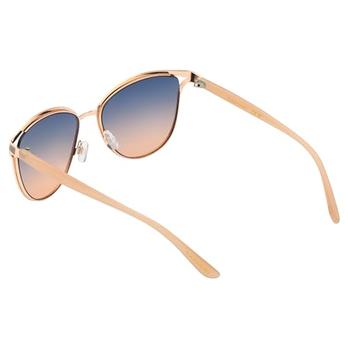 TAHARI Women's Metal Cat Eye-Vintage Sunglasses, Gold & Nude, 58 mm4