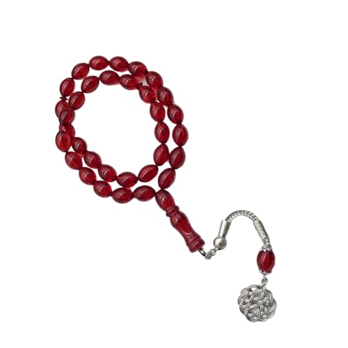 精神的な練習 Tasbih 楕円形アクリルビーズ 快適さを祈るロザリオ 長持ちするイスラム教の祈りツール 伝統的な楕円形 Tasbih ビーズ