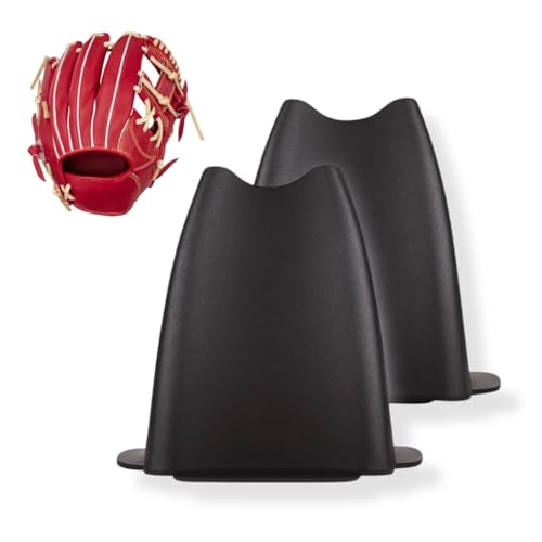 Baseball Glove Stand Vertical Holder for Fielder's Gloves and Catcher's Mitt - 2-pack Black