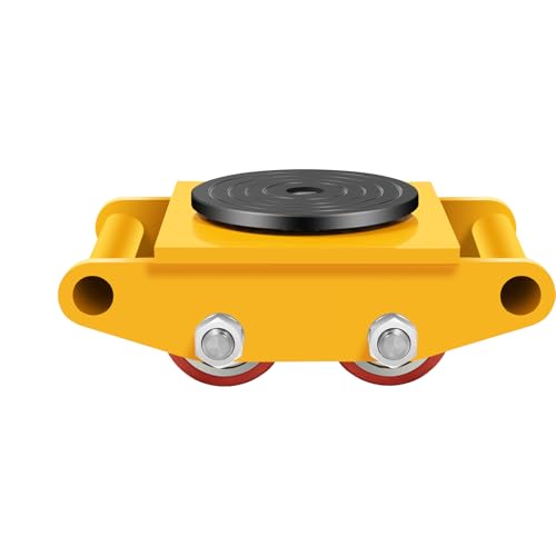 Patines Industriales de Carga Máxima 6t, 4 Rodillos Giratorios, Rotación de 360 Grados, para Transporte, Muy Adecuado para Transportar Objetos Grandes y Pesados