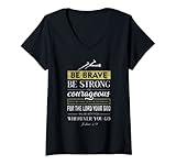 Photo Gallery donna maglietta cristiana be brave be strong e coraggiosa maglietta con collo a v Photo Gallery donna maglietta cristiana be brave be strong e coraggiosa maglietta con collo a v