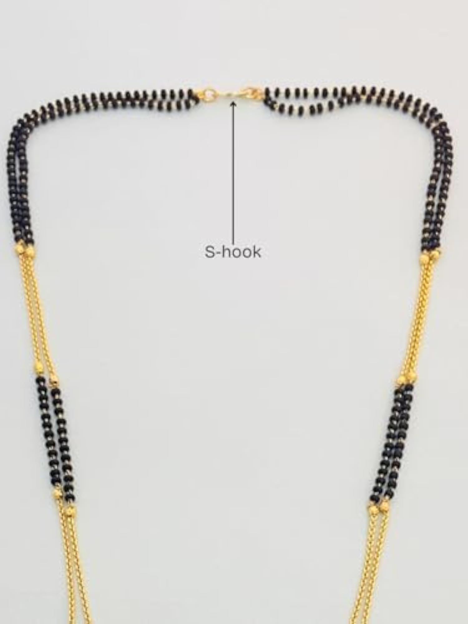 Women's Traditional Long Black Beads Mangalsutra Mala