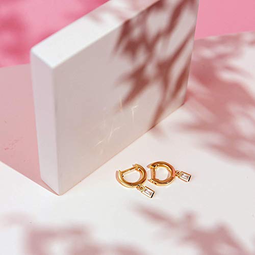 PAVOI 14K Gold Plated S925 Sterling Silver Post Lightweight Drop/Dangle Huggie Earrings for Women | Religious Ornament: Cross, Evil Eye, Clover, Celtic | Dainty Earrings for Women