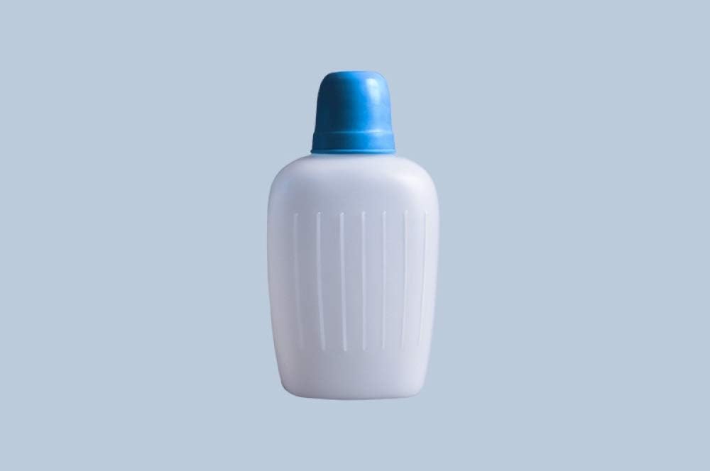 hünersdorff Camping Bottle Storage Bottle HDPE 500ml Natural Colour with Blue Drinking Cup