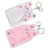 Artibetter Llavero de Felpa Kawaii Portatarjetas para Mujer, 2 Piezas, Diseño de Animal de Dibujos Animados, Funda Segura para Tarjeta de Identificación, Adecuado para Regalar y Llevar