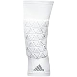 adidas メンズ アスレチック パッド入り 膝スリーブ バスケットボール&スポーツ用 | ホワイト | サイズ L | IM3597