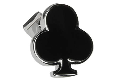 Mancuernillas clásicas plateadas y negras Poker Club para hombre miniatura 4