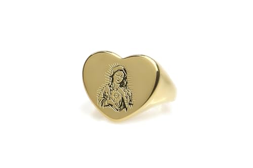Bague Vierge Marie gravée, fini les bijoux religieux qui noircissent ou s'abîment