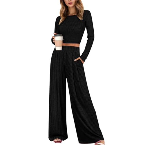 Genérico Pijama Stitch Mujer - Trajes De Dos Piezas para Mujer Top Corto De Manga Larga Pantalones De Pierna Ancha Conjuntos A Juego CháNdales Camisa Dormir Mujer Sexy