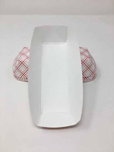 Mr. Miracle 7 Inch Paper Hot Dog Tray in Red White Pattern. Pack of 250. Disposable, Recyclable and Fully Biodegradable. Made in USA - Thumbnail 3