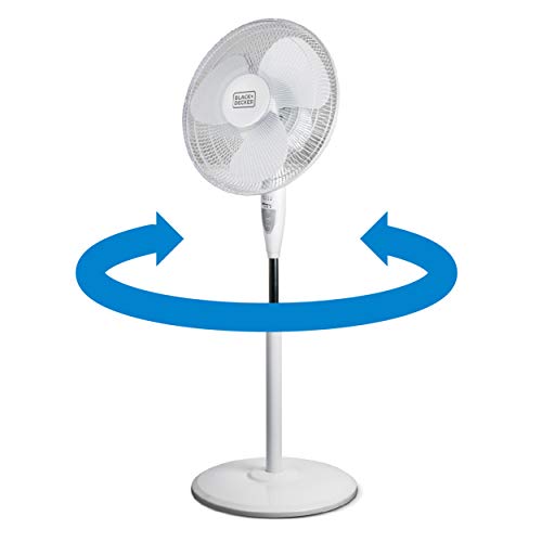 BLACK+DECKER 16" Stand Fan with Remote (White), 16 in. Fan, White