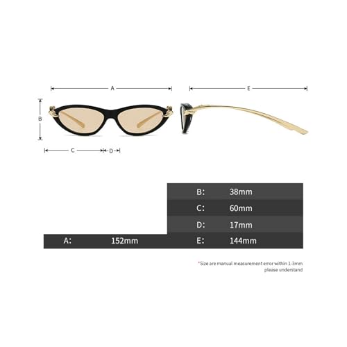 laureles Vintage Small Frame Cat Eye Y2k Sunglasses Women Fashion Black Champange Oval Sun Glasses Men3