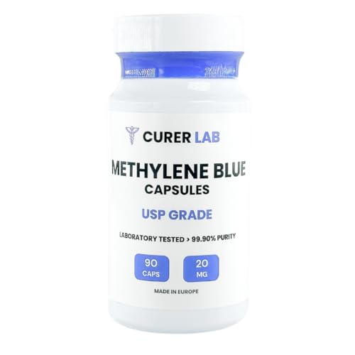 Methylene Blue USP Grade 20mg | 90 Units | Ultra High Purity | Pharmaceutical Grade 99.99% - Third-Party Tested | Formaldehyde free | With Vitamin C | Made in Europe