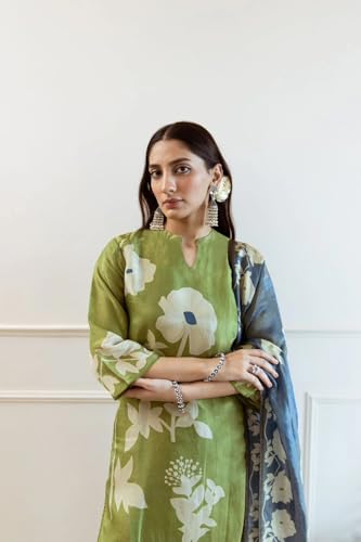 Image of ANNI Designer Viscose Blend Kurta for Women | Kurti Set Woman | Kurta with Pant & Dupatta | Printed Straight Suit | Ethnic Indian Outfit Office Casual Traditional Clothing Fashion Style