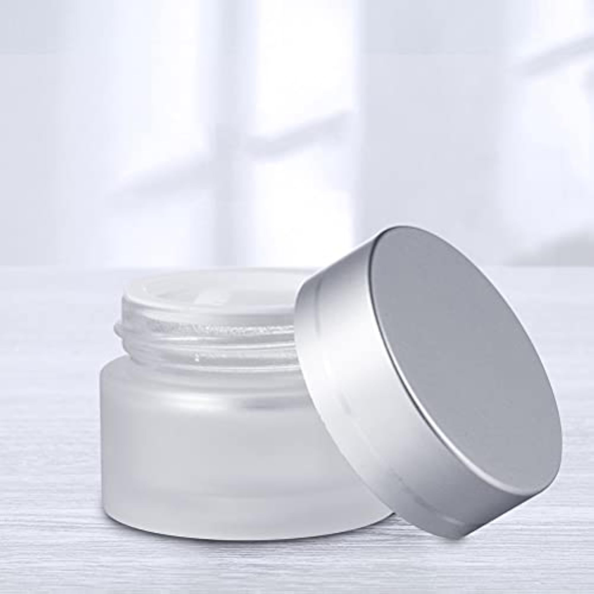 3 Pcs Frosted Glass Cream Jars, Sample Containers