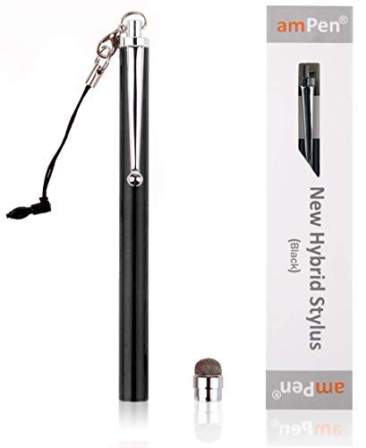 amPen Hybrid Stylus Pen - Interchangeable Hybrid Tip Touchscreen Stylus (Black) - Thumbnail 2