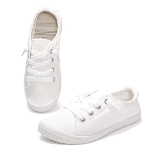 Womens Slip On Shoes, Canvas Boat Loafer Shoes with Low Top, Casual Fashion Sneakers for Women Walking with Non Slip Rubber Outsole4