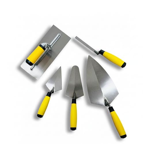 5PCS Masonry Hand Tool Set Concrete Tools Set Includes Brick Trowel Pointing Trowels Margin Tuck Pointing Tool