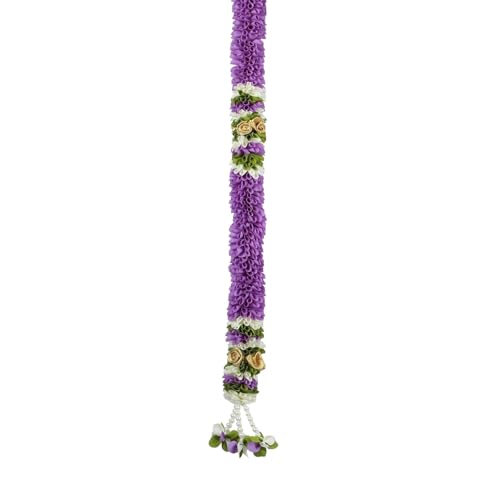 Image of Amazon Brand Umi - Toran for Main Door Entrance, Bandarwal for Festival, Pooja Mandir & Wedding, Handmade Traditional Flower Hanging for Home & Office Decor (42 inches x 24 inches) Purple
