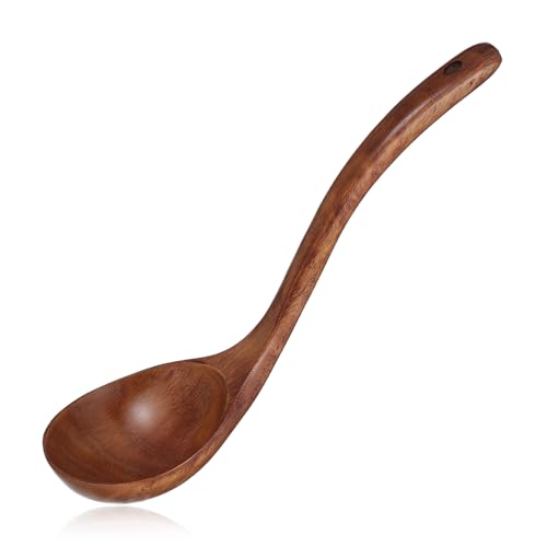 Louche à soupe en bois, manche de 26 cm de long, louche à soupe en bois, cuillère à soupe, ustensile de cuisine pour la préparation et le service des soupes...