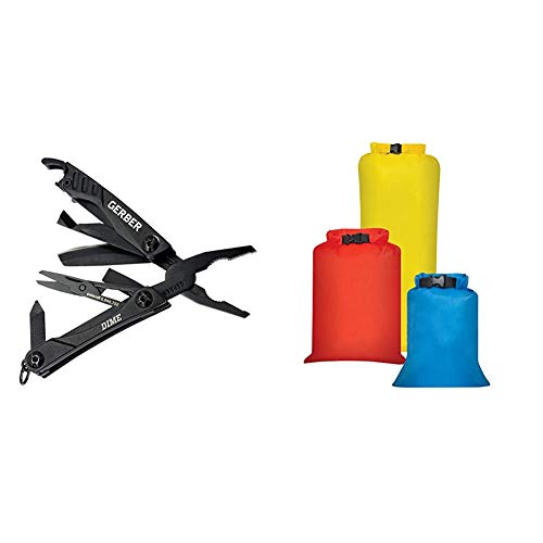 Gerber Gear 30-000469N 12-in-1 Dime Multitool Mini, Needle Nose Pliers Pocket Knife Keychain, Bottle Opener, EDC Gear, Black & Outdoor Products All Purpose Dry Sacks