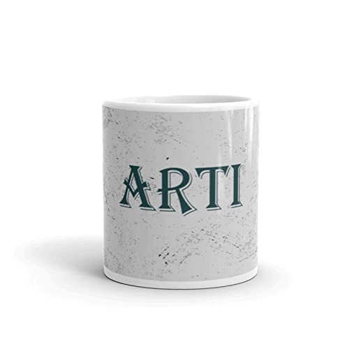 RISH Coffee Tea Mug Ceramic 350 ml | Arti Name Design Printed Cups