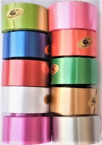 Pack of 10 Pcs 1 Inch 10 Mtr Each Premium Plastic Curling Ribbon (Multicolour, Wedding, Birthday, Luxurious, 100 Meters)