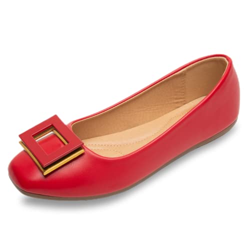 Sixth Street Womens Casual Comfortable and Lightweight Ballerina Ballet Flats-Red-(Size-40) (B0B7ZKX5VT) Amazon Price History, Amazon Price Tracker