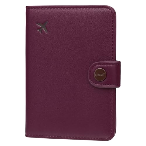Image of ZOPPEN Passport Holder RFID Blocking Travel Wallet, Grape Purple | Passport Cover with Multiple Card Slots, Water-Resistant & Easy-Carry, Must-Have Travel Accessory for Men & Women.