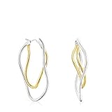 TOUS Pendientes para Mujer Elipses Bicolor, Colección Hav
