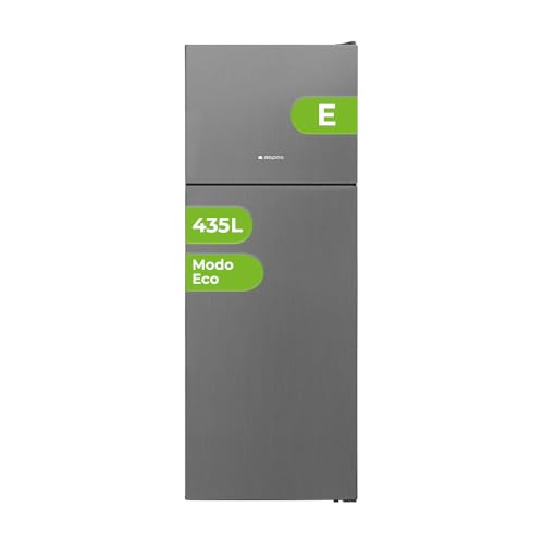 Aspes Frigorífico Combi 2 Puertas Inox AF183700ENFX. Capacidad 435 Litros, Puerta Reversible, Bajo Nivel Sonoro, Eficiencia Energética Clase E