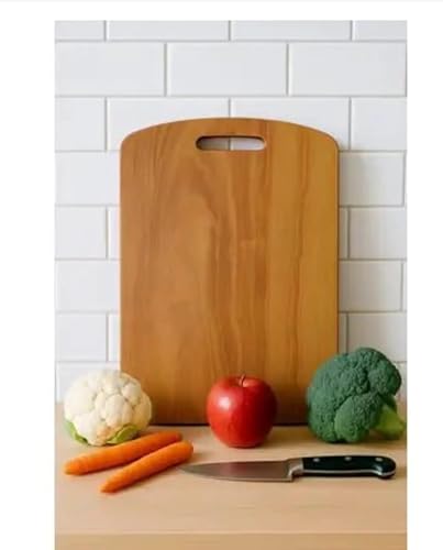 Image of USE Wooden Chopping Board for Kitchen Vegetable, Fruits Cutting Board for Kitchen Non Slip Chopping Board Wooden - [ 33 x 24cm ]
