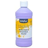 Handy Art Little Masters Washable Tempera Paint, Light Purple, 16 oz Bottle, Bright & Mixable, High Opacity, Washable Colors for Classroom, Students, Kids, Young Artists, Safe & Non-Toxic, Made in USA