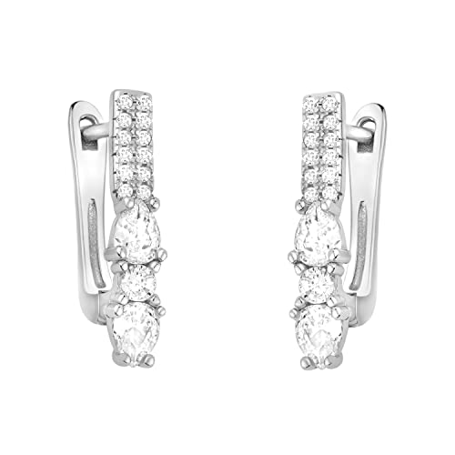 SOFIA MILANI - Pendientes para Mujeres en Plata de Ley 925 - Pendiente de Botón de Cubic Zirconia - E1726 Cover