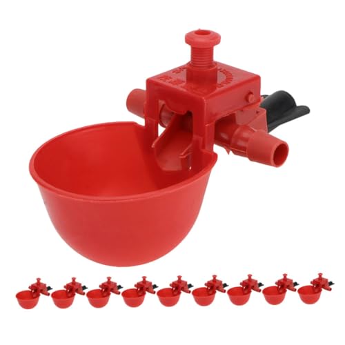 YARNOW 10piezas Bebedero para Pollitos Automáticos para Aves De Corral Incluye Color Rojo Recipiente para Alimentar Pájaros para Gallinas Pollos y Codornices Granjas o Estancias