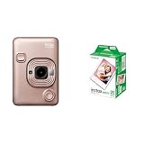 Fujifilm Instax Mini LiPlay Oro Rosa + m Instax Mini Brillo - Película fotográfica instantánea (2 x 10 Hojas)