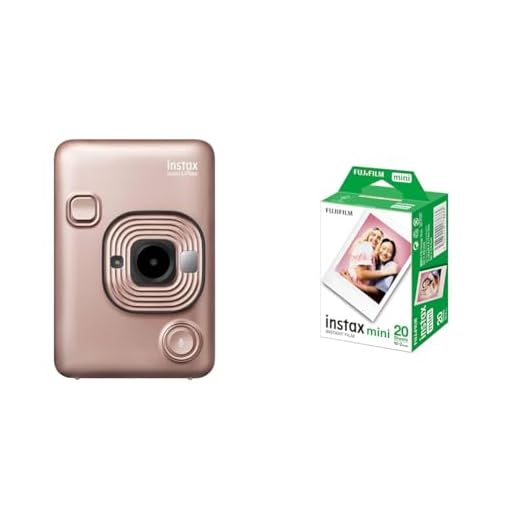 Fujifilm Instax Mini LiPlay Oro Rosa + m Instax Mini Brillo - Película fotográfica instantánea (2 x 10 Hojas)
