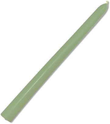 Set of Two Beeswax Taper Candles - Light Green