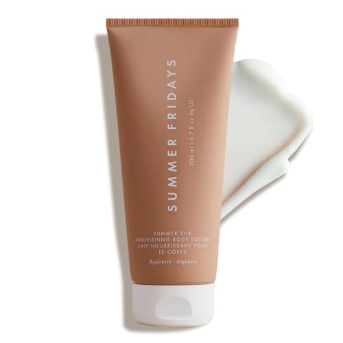 Summer Fridays Summer Silk Nourishing Body Lotion - Hydrating Body Lotion with Hyaluronic Acid, Shea Butter, Grapeseed Oil, and Cocoa Butter - Non-Greasy Moisturizer for Dry Skin (6.7 Fl Oz)