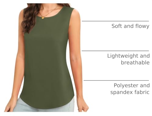 Image of Women's Sleeveless Chiffon Tank Top Business Casual Blouse Tunic Top