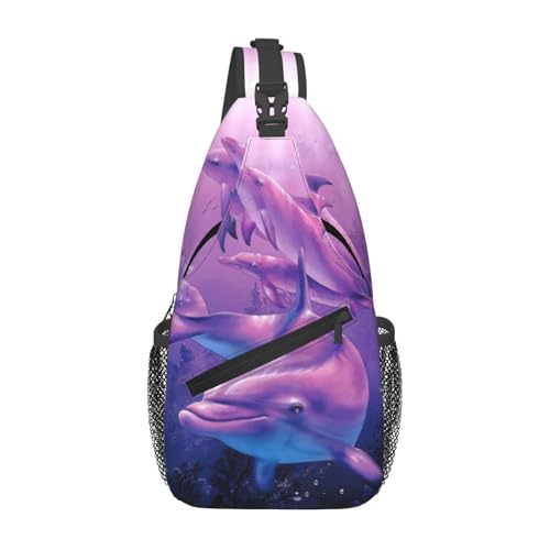 Sac à bandoulière Dolphins Art pour voyage et randonnée active
